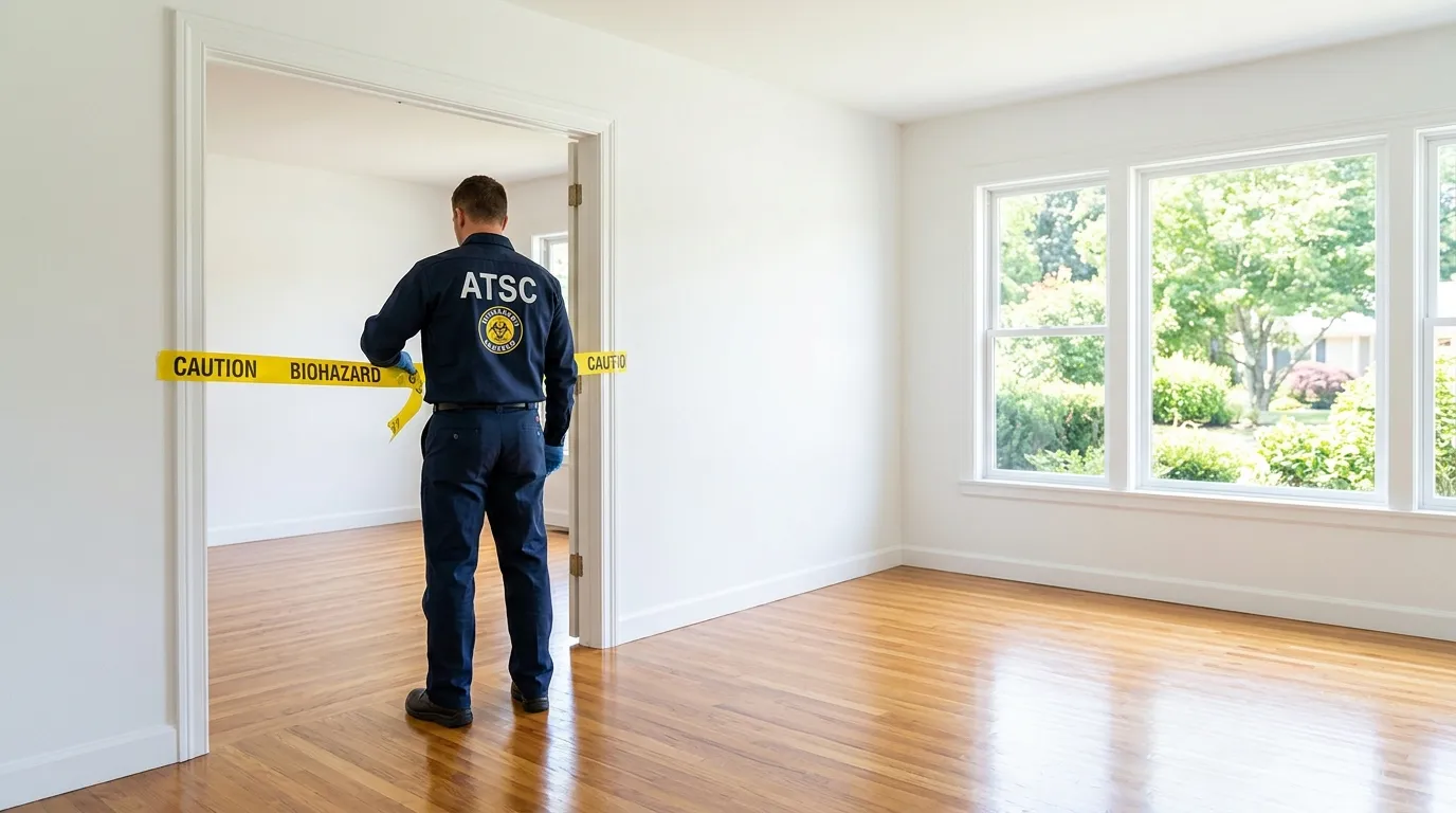 Certified biohazard cleanup crew performing Decomposition Cleanup in Norwalk